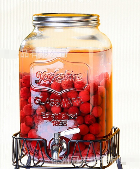 Retro Embossed Drink Dispenser Jar